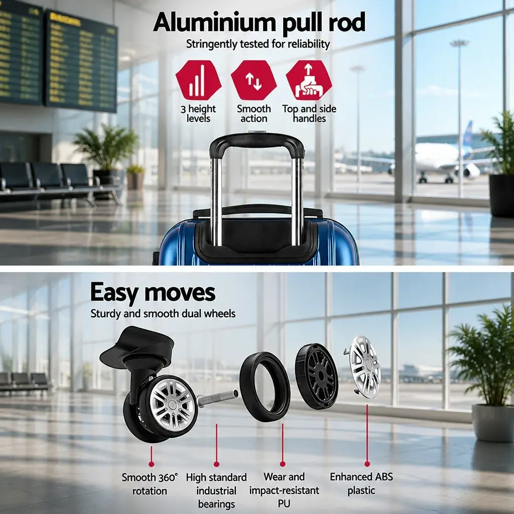 28 Inch Blue Hard Shell Suitcase