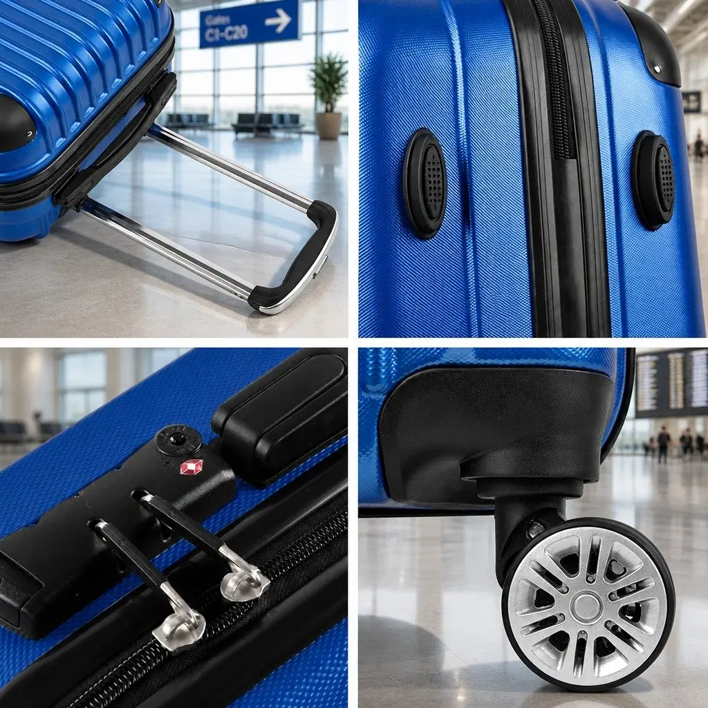 28 Inch Blue Hard Shell Suitcase