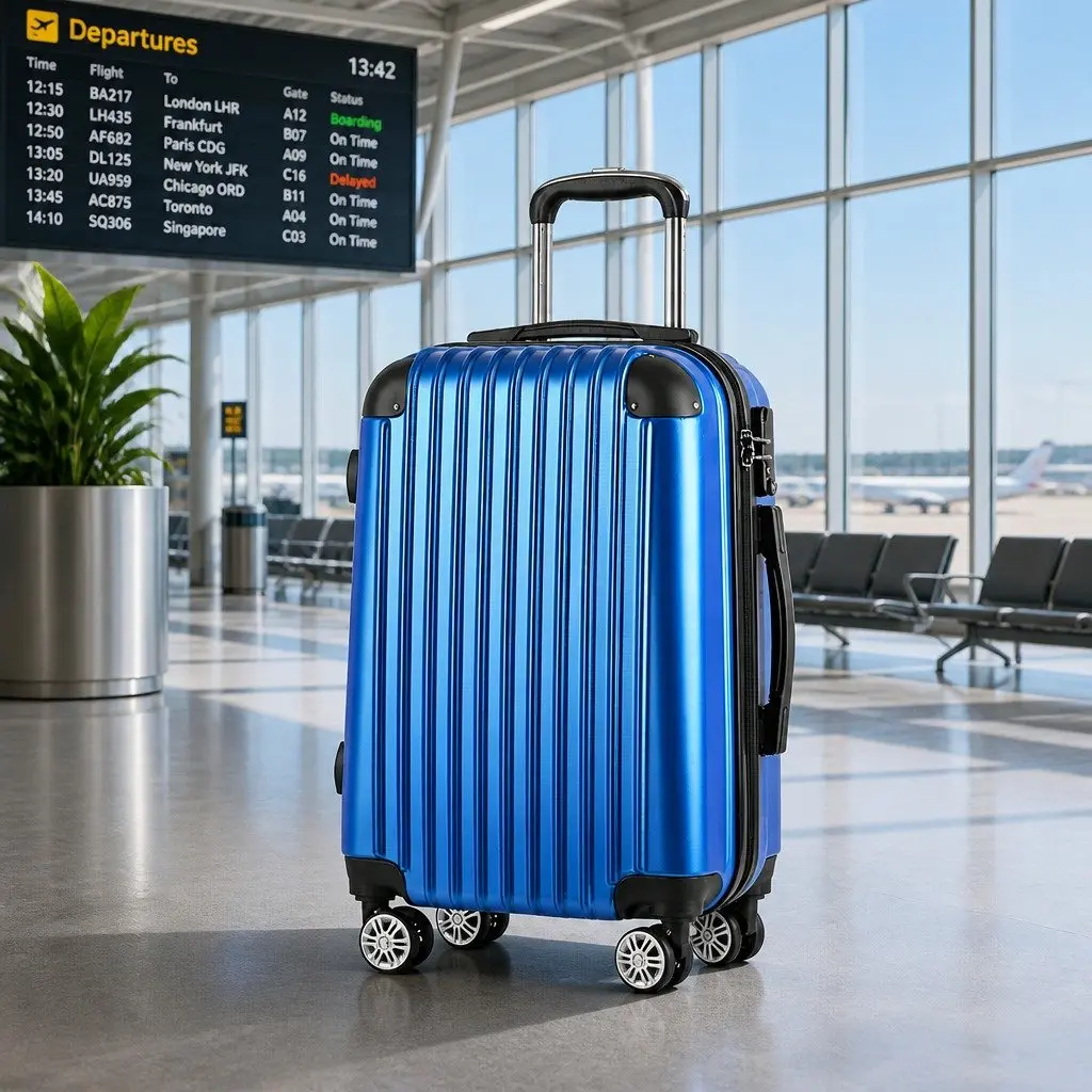 28 Inch Blue Hard Shell Suitcase