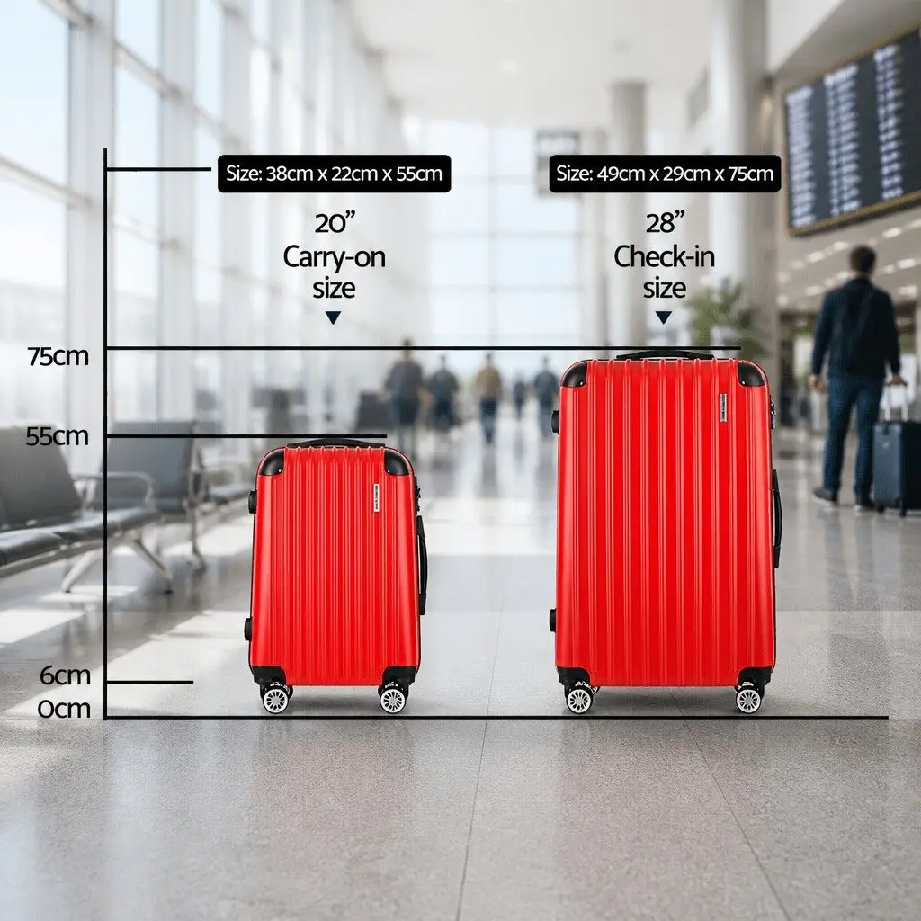 20" and 28" Hard Shell Luggage Set with TSA Locks