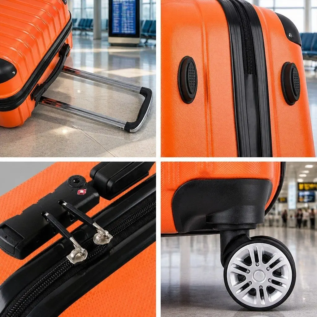 Luggage Set 3 Piece 20 24 28 Inch Hard Shell Suitcase TSA Lock Spinner Carry On