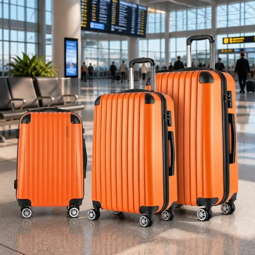 Luggage Set 3 Piece 20 24 28 Inch Hard Shell Suitcase TSA Lock Spinner Carry On