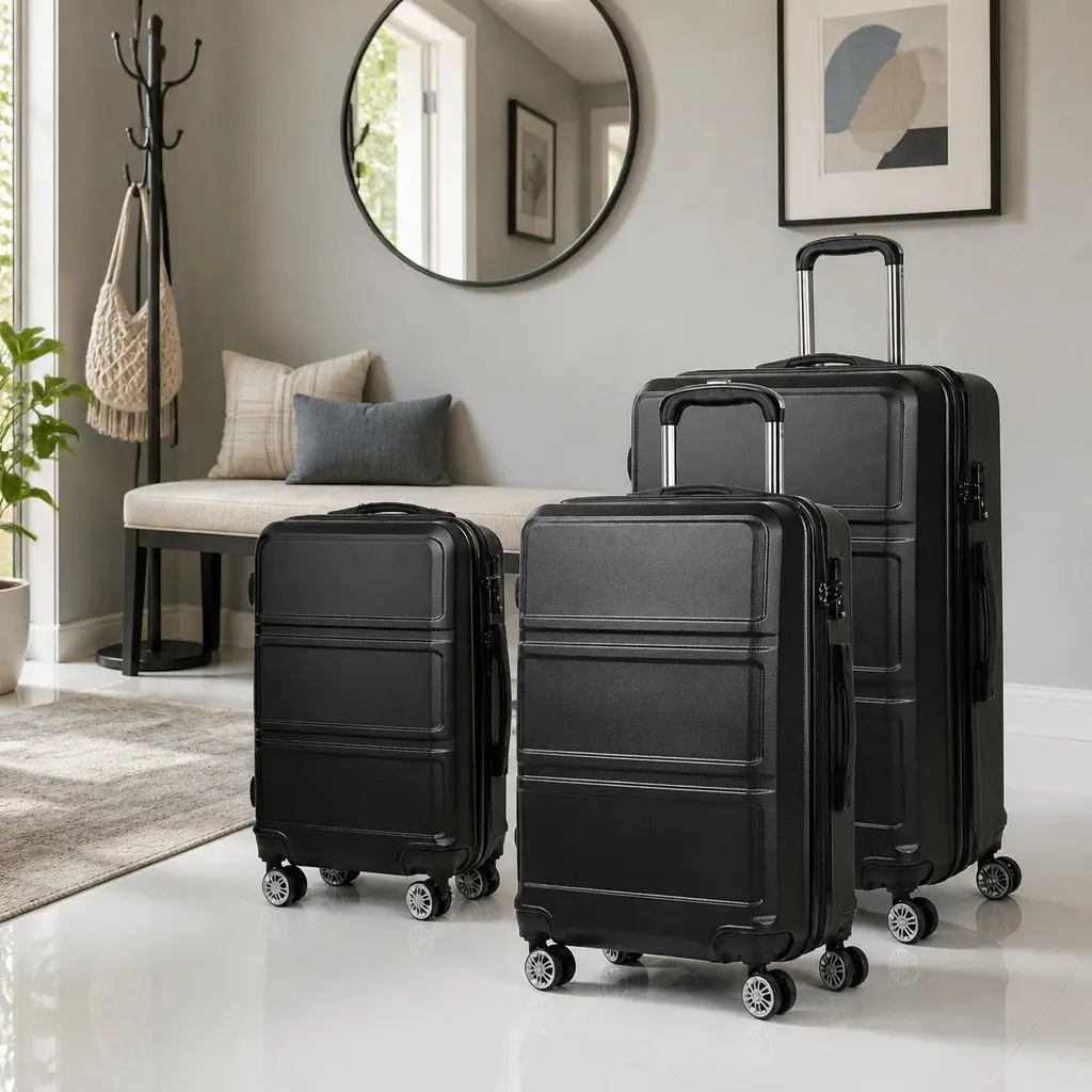 3 Piece Luggage Set 20 24 28 Inch Hard Shell Suitcase TSA Lock Spinner Wheels
