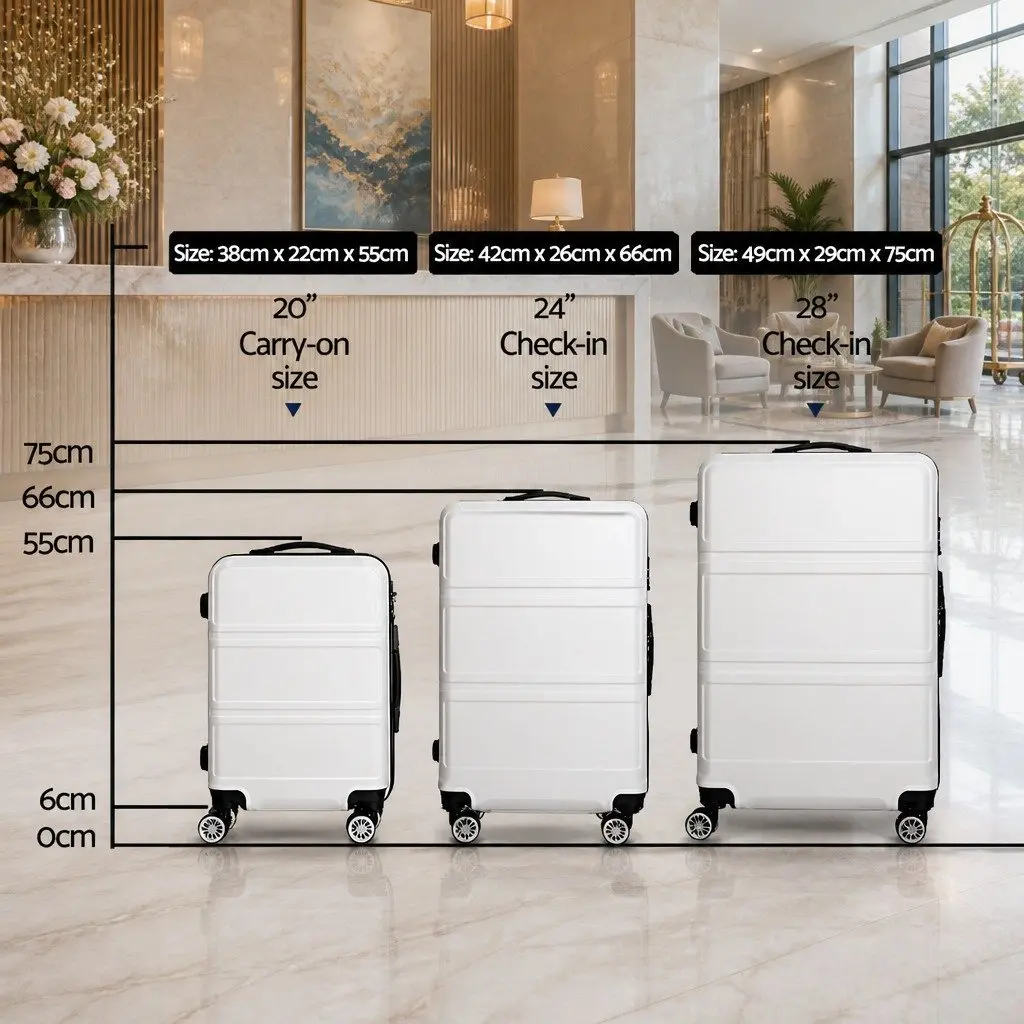 Luggage Set Hard Shell Suitcase for Travel 20" 24" 28