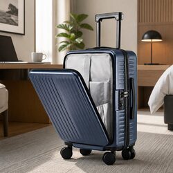 Dimensions and Features of 20" Navy Carry-On Luggage