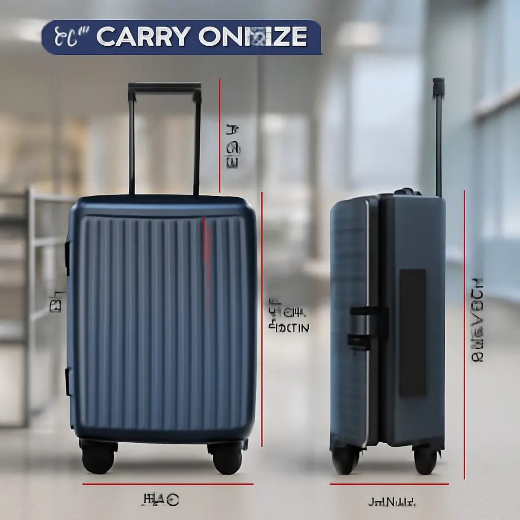 20" Navy Carry-On Luggage with TSA Locks