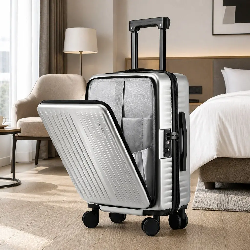 20" Carry-On Suitcase with Front Pocket and Locks