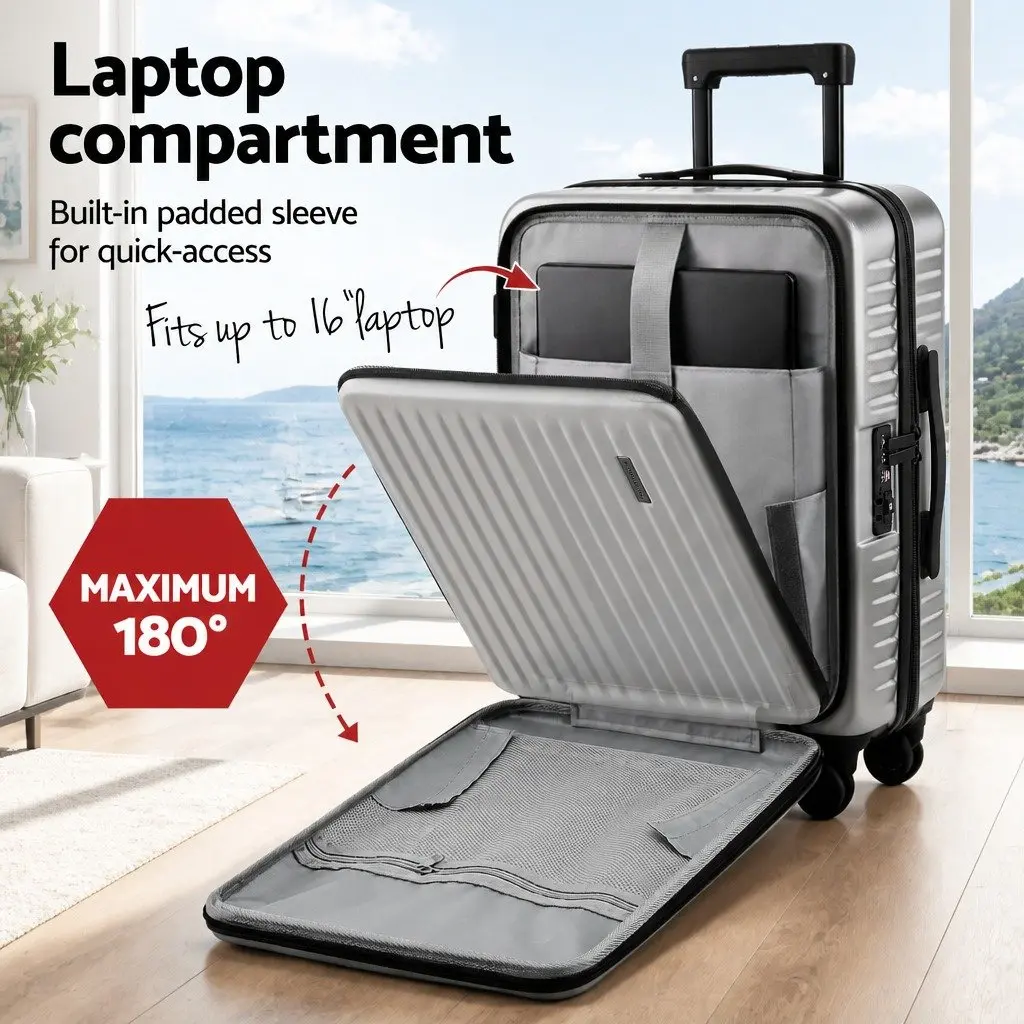 20" Carry-On Suitcase with Front Pocket and Locks