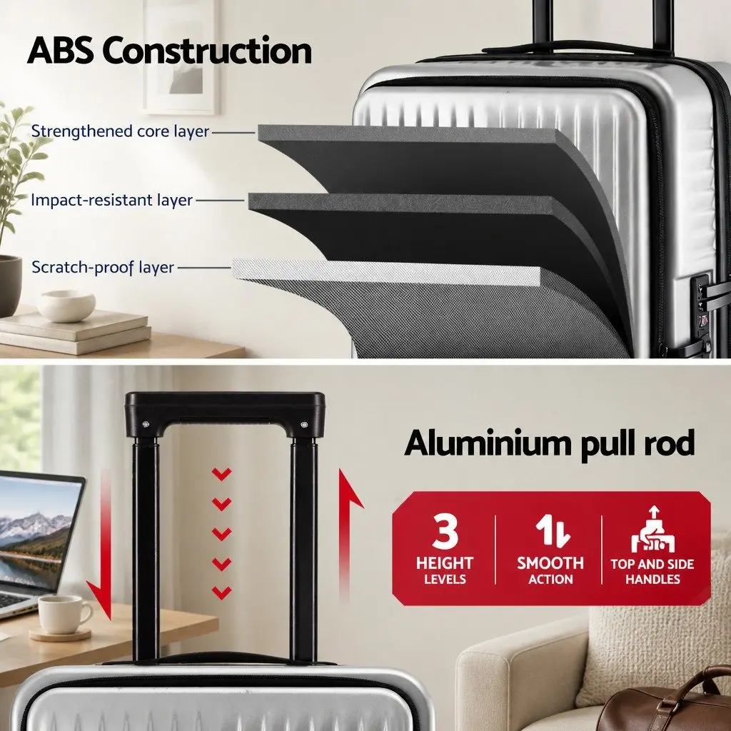 20" Carry-On Suitcase with Front Pocket and Locks