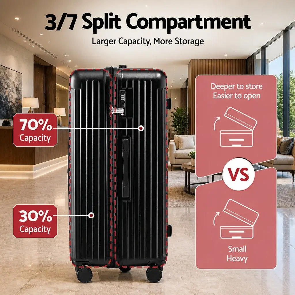 32" Trunk Luggage Suitcase with USB