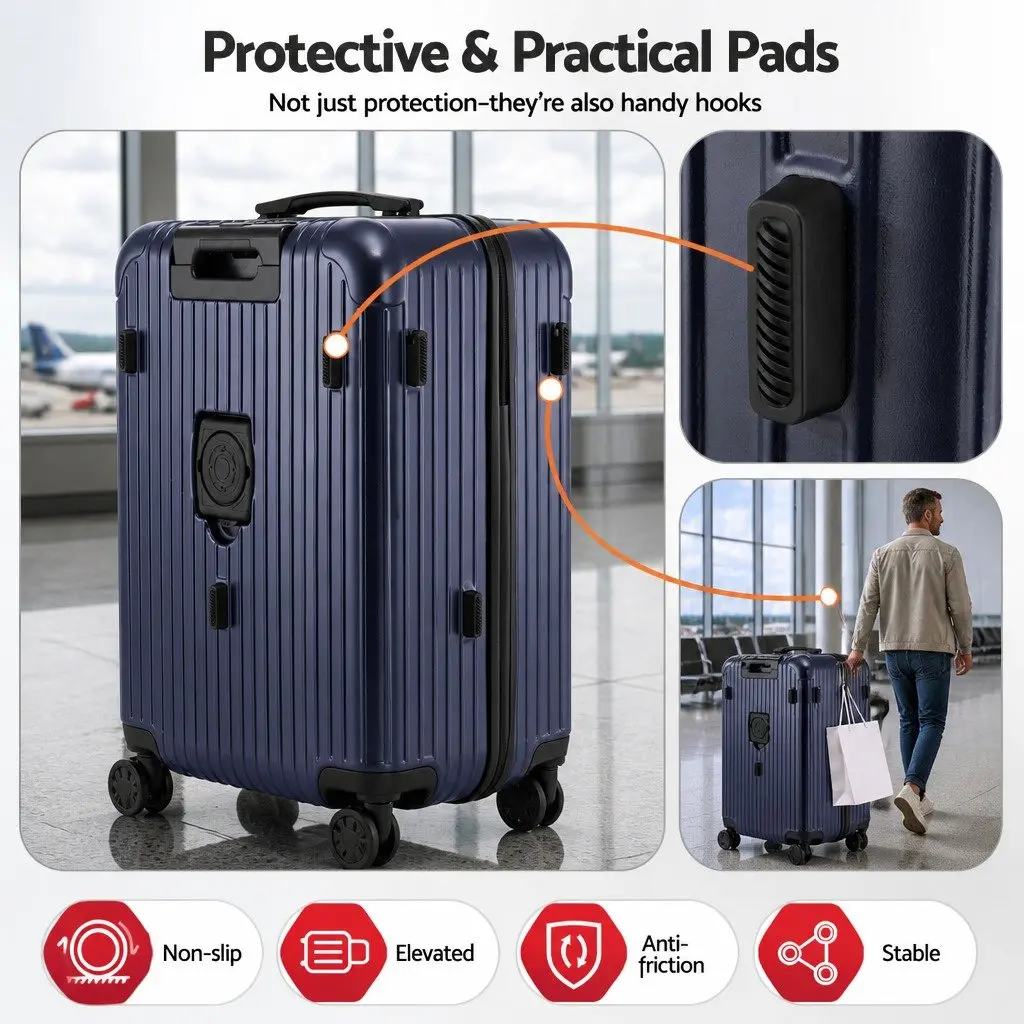 32" Trunk Luggage Suitcase for Travel Deep Indigo with USB Type-C and 5 Wheels