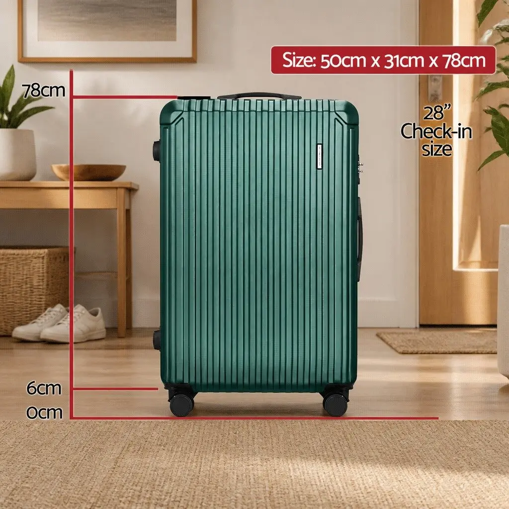Hard Shell Luggage Suitcase for Travel 28 Inch Green