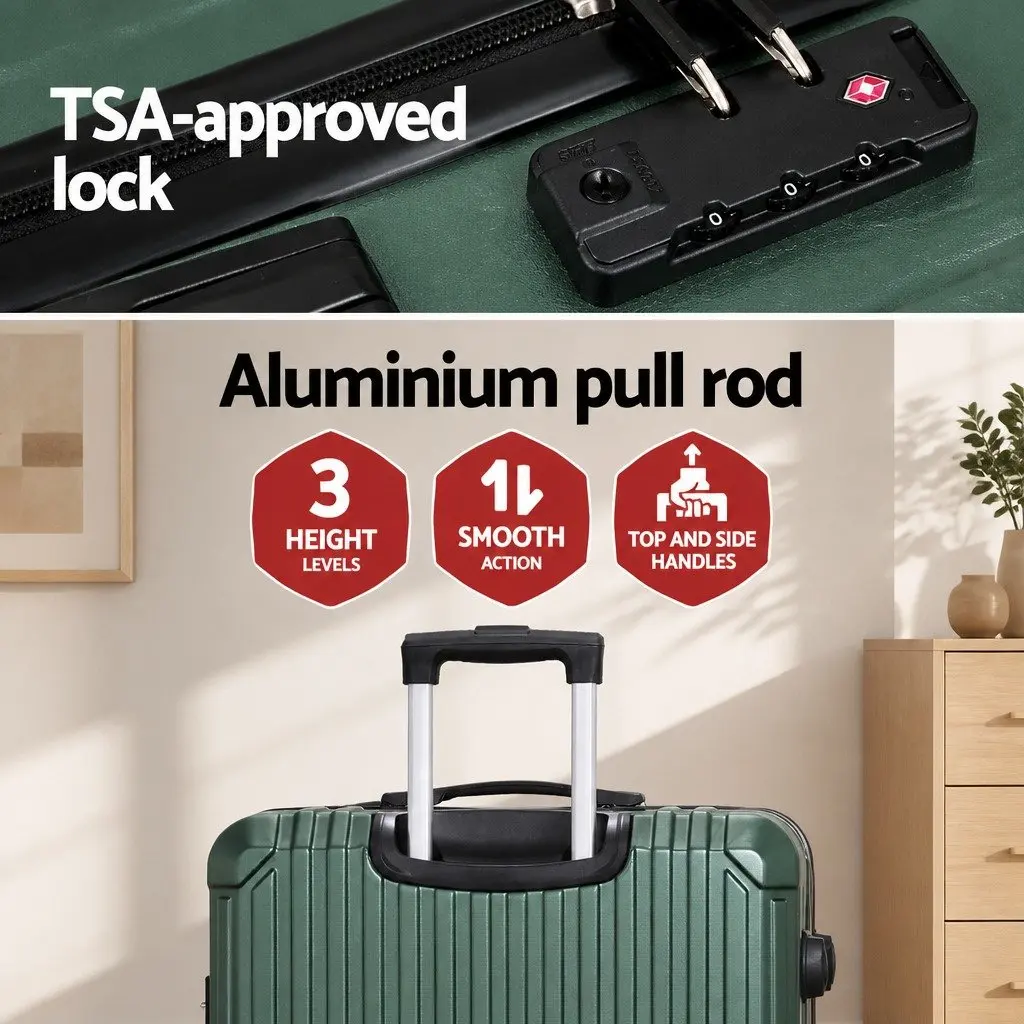 Hard Shell Luggage Suitcase for Travel 28 Inch Green