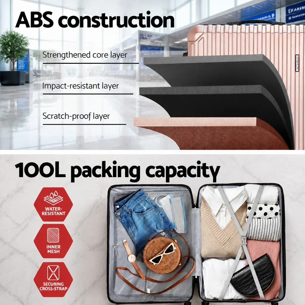 28 Inch Luggage Suitcase Travel Case for Airport with Spinner Wheels