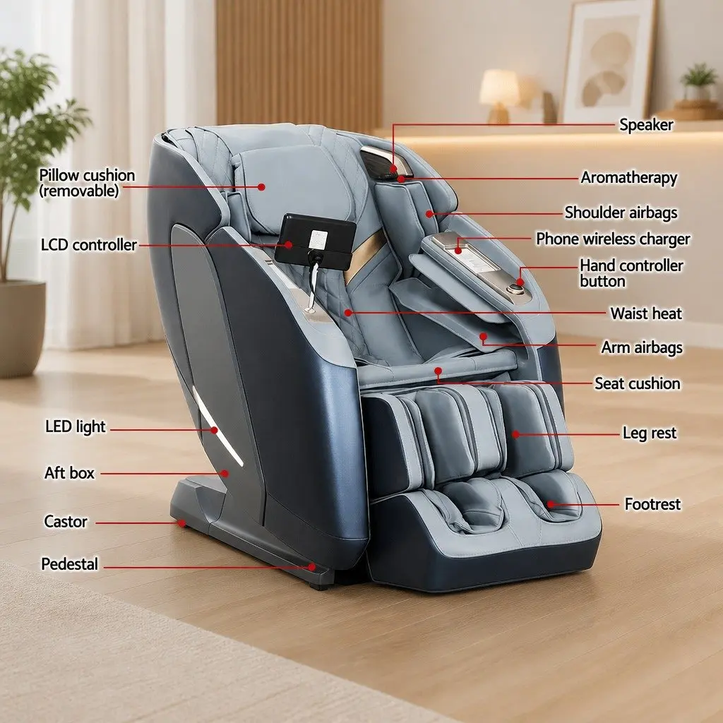 4D Massage Chair Recliner for Living Room Full Body Zero Gravity Heated Airbag Shiatsu