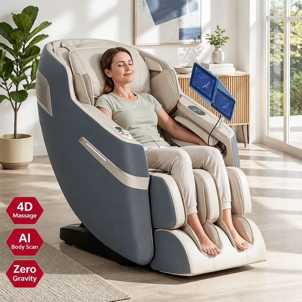 Massage Chair Recliner Full Body Use 130cm SL Track Zero Gravity Heated Airbag