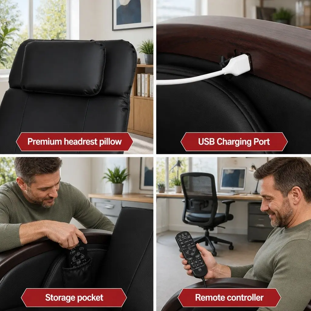 Electric Massage Chair Recliner Zero Gravity Home Massager Black