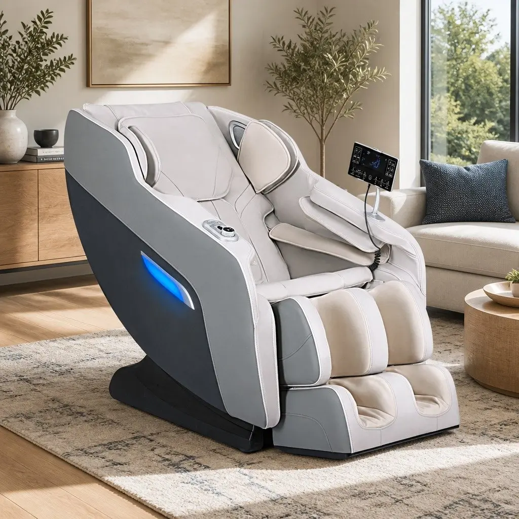 Electric Massage Chair Recliner Grey Full Body Zero Gravity Home Relaxation