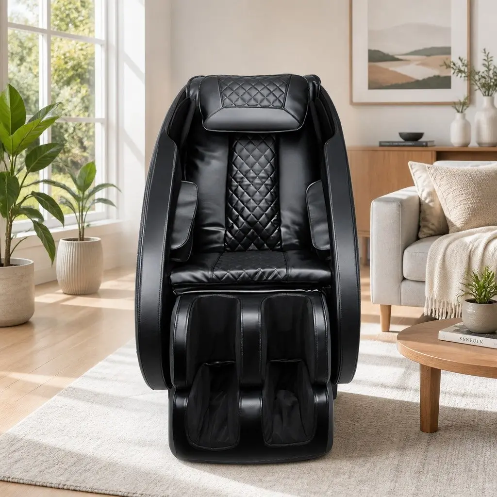 Electric Massage Chair Recliner Zero-Gravity Full Body Heated Black Home Therapy