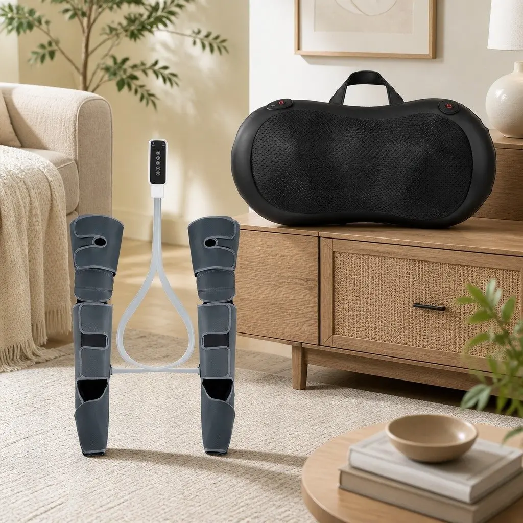Air Compression Leg Massager and Shiatsu Neck Massager
