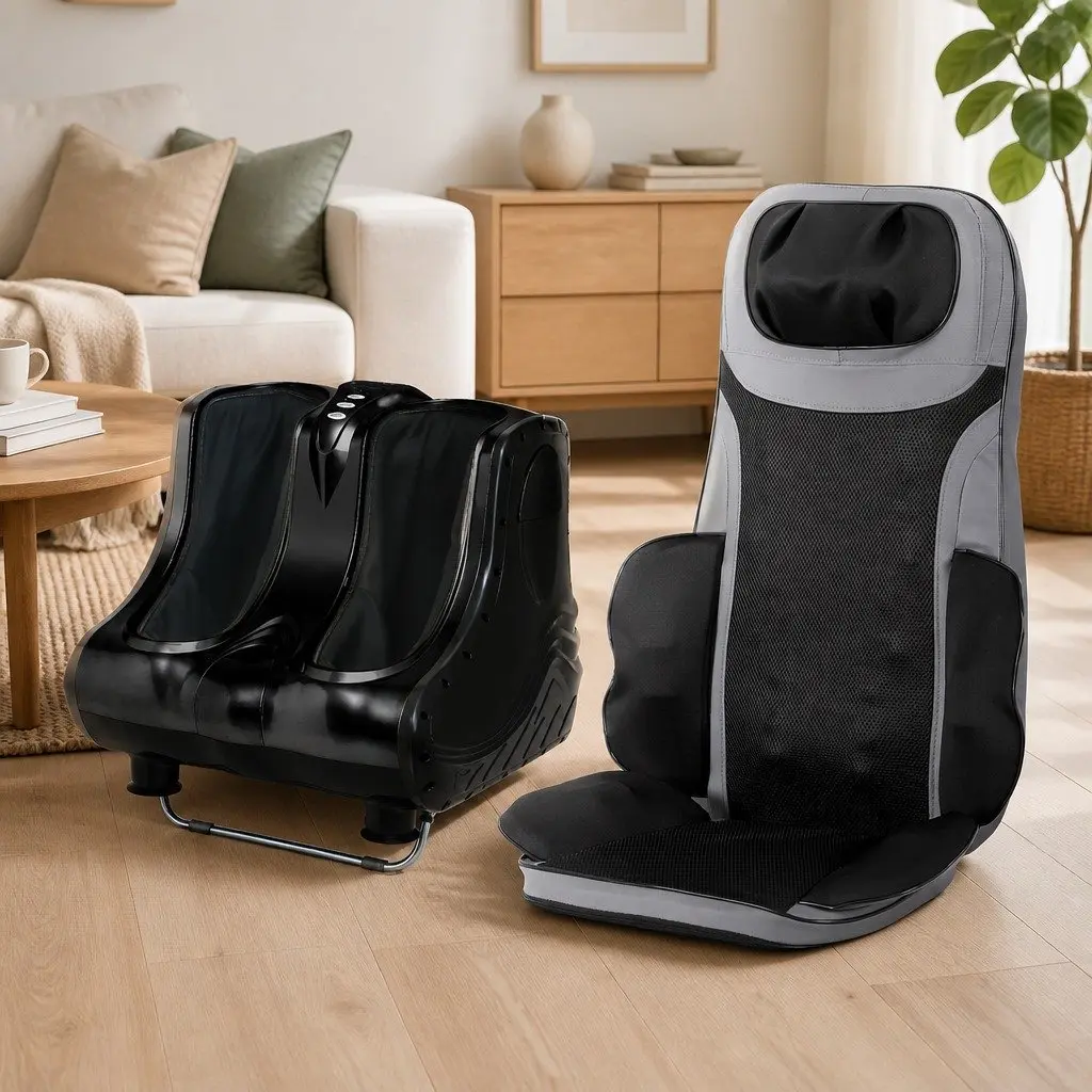 Full Body Massage Cushion Seat with Foot Leg Calf Massager for Home Office Vehicle