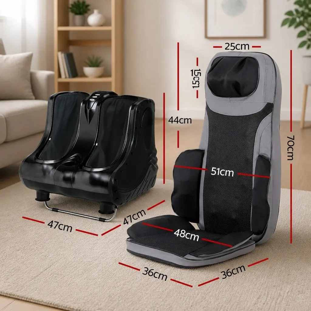 Full Body Massage Cushion Seat with Foot Leg Calf Massager for Home Office Vehicle