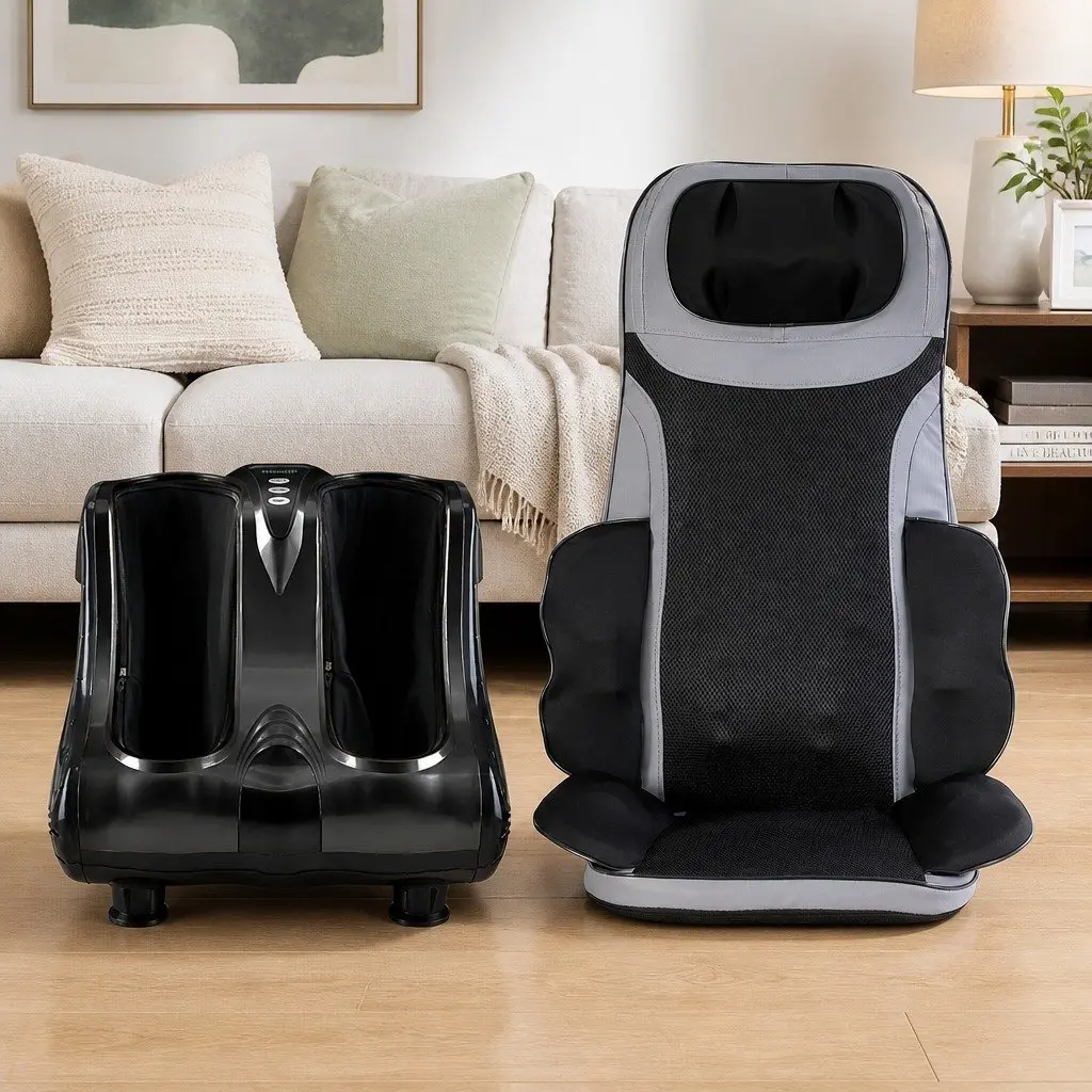Full Body Massage Cushion Seat with Foot Leg Calf Massager for Home Office Vehicle