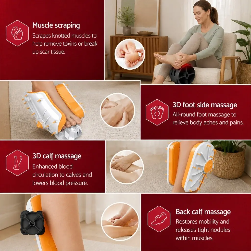 Full Body Massage Cushion Seat with Foot Leg Calf Massager for Home Office Vehicle