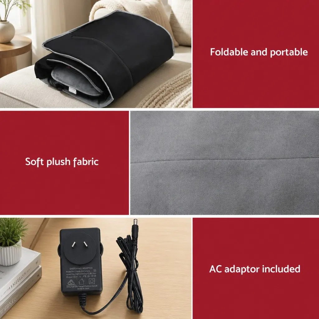 Electric Massage Mat for Home 158cm x 48cm with 10 Motors Vibration Heating Neck Back Relaxation