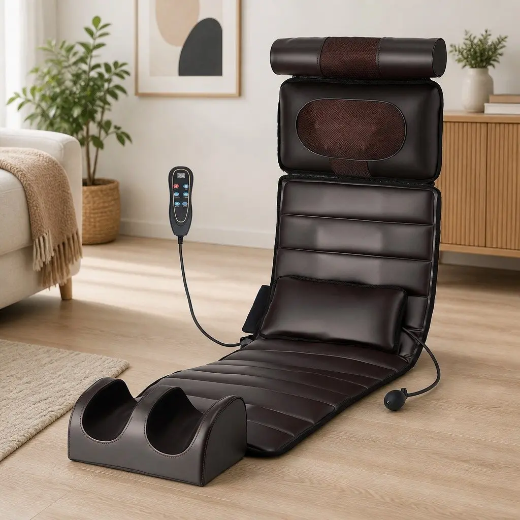 Full Body Massage Mat Kneading Neck Foot Massager Heated Vibration Airbag