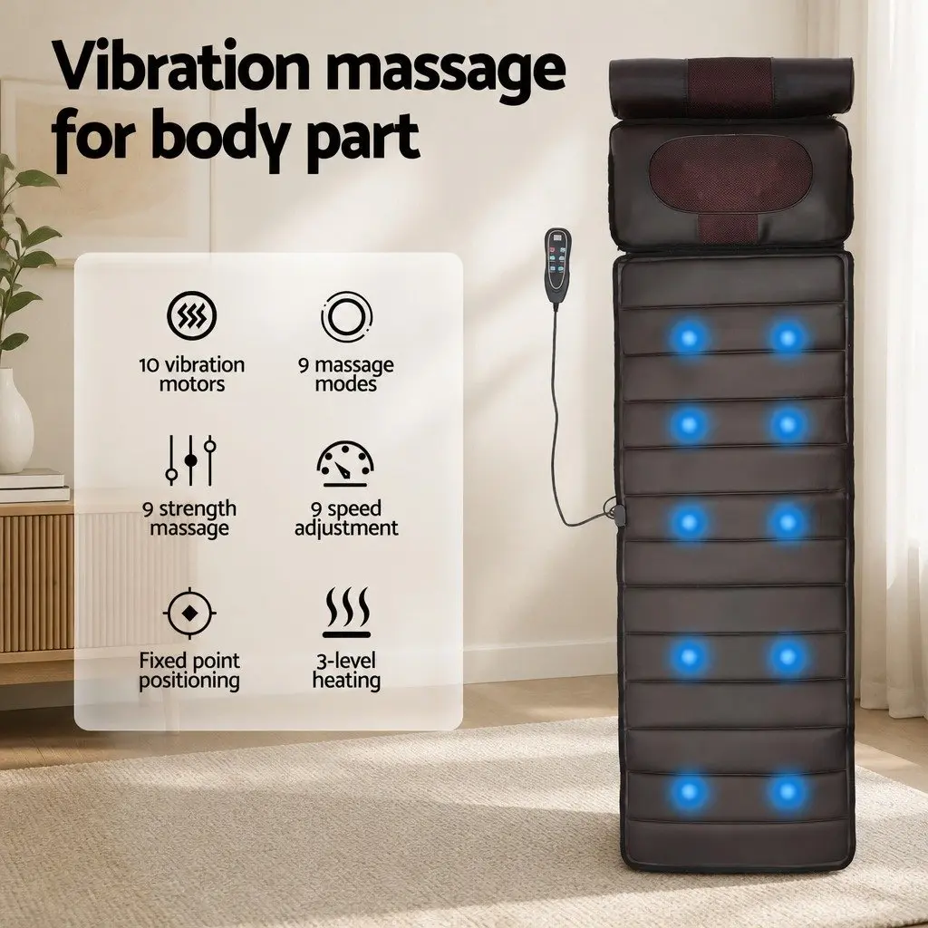 Full Body Massage Mat Kneading Neck Foot Massager Heated Vibration Airbag
