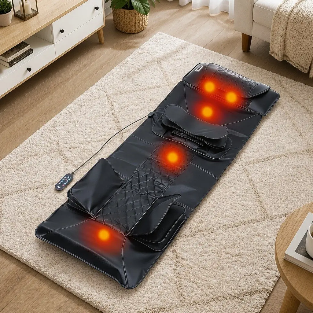Full Body Massage Mat Heated Kneading Neck Lumbar Airbag Stretch Vibration