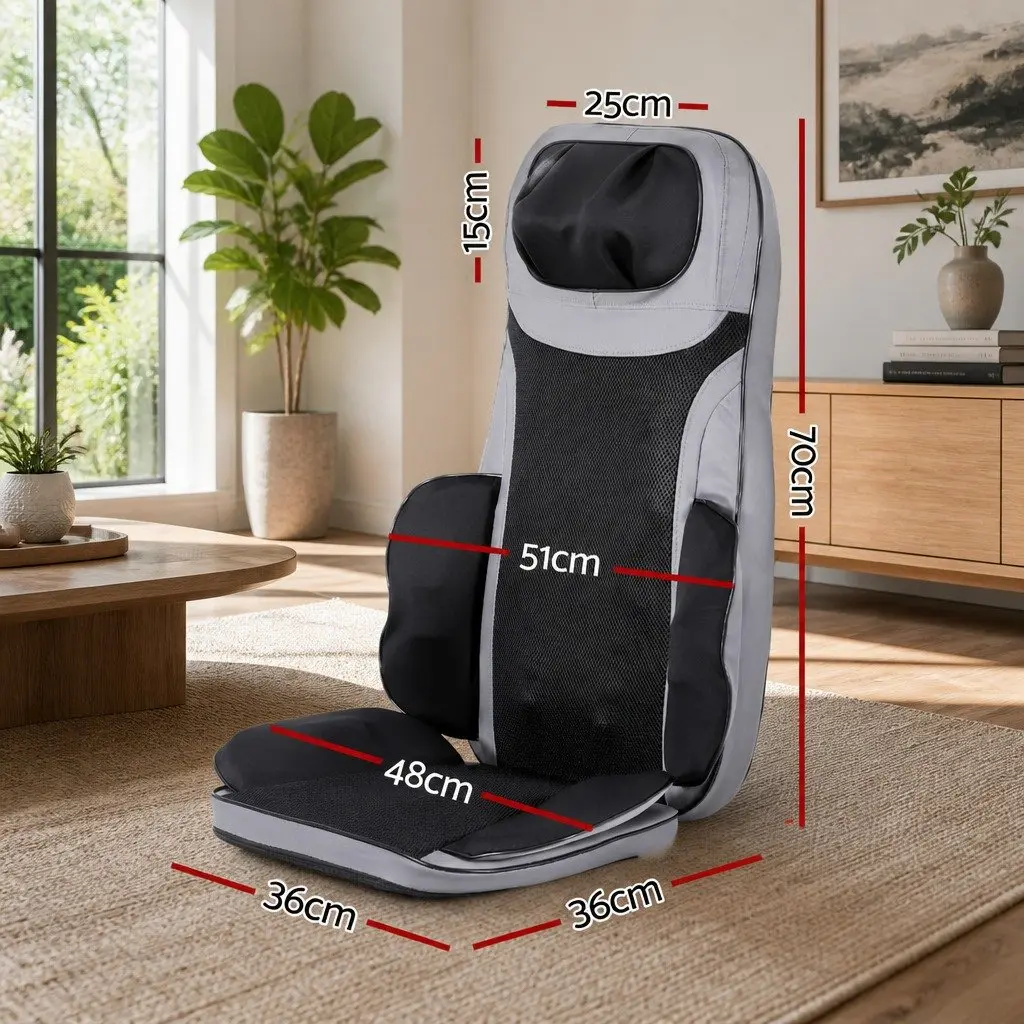 Full Back Massage Seat Cushion with Heating 8-Node Kneading Vibration Home