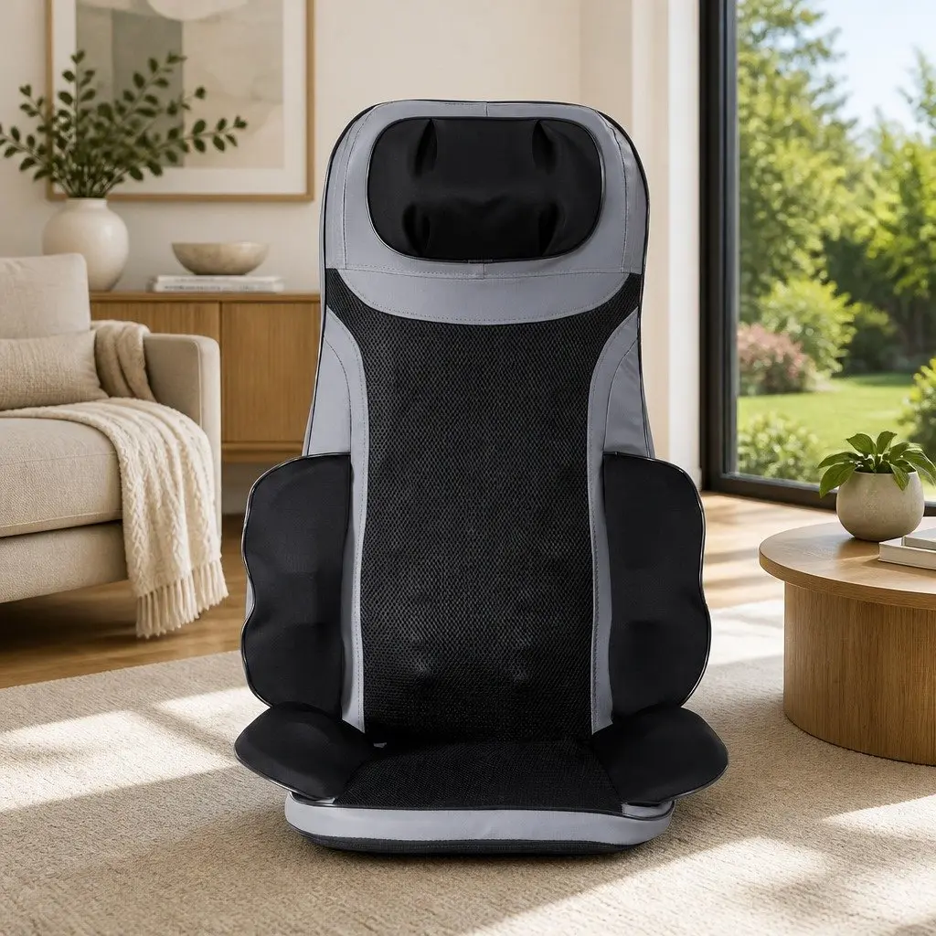 Full Back Massage Seat Cushion with Heating 8-Node Kneading Vibration Home