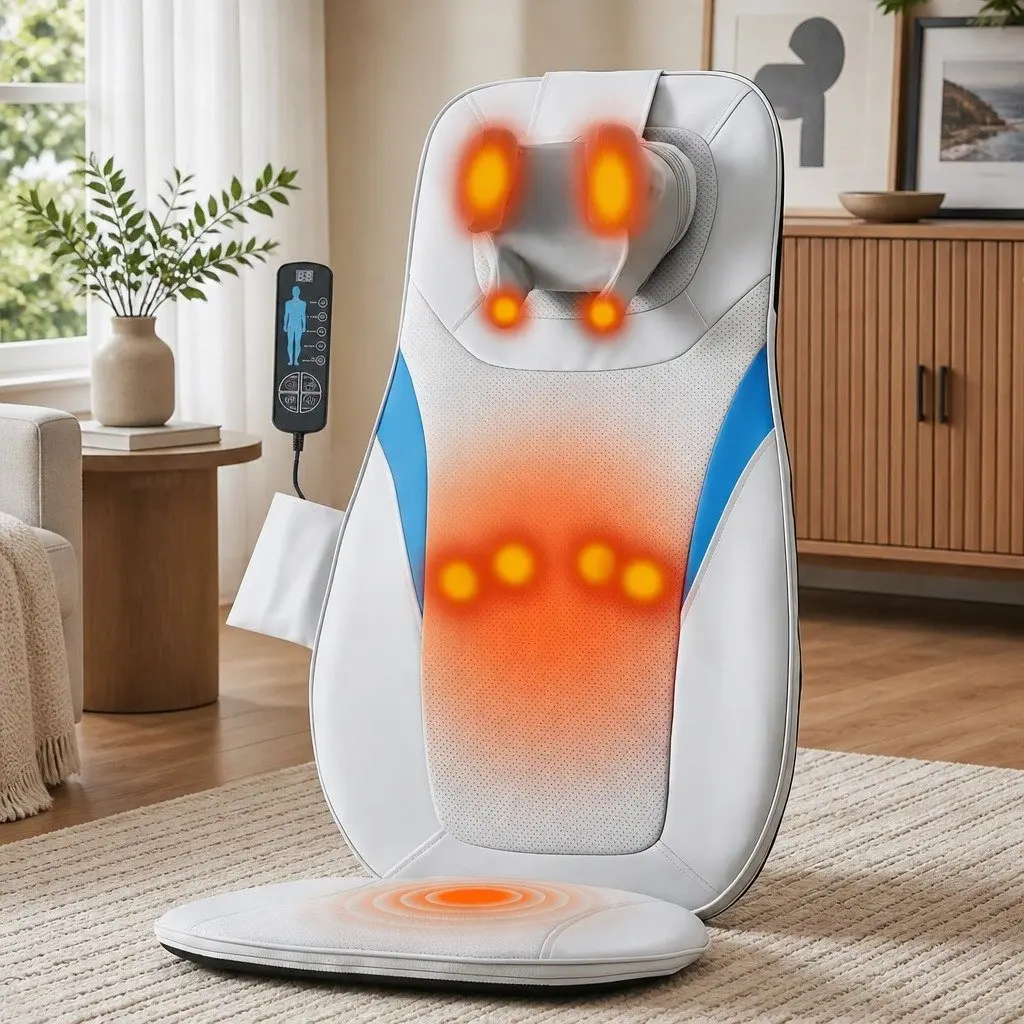 Full Back Massage Cushion for Office Home Car with 3D Kneading Heating Vibration