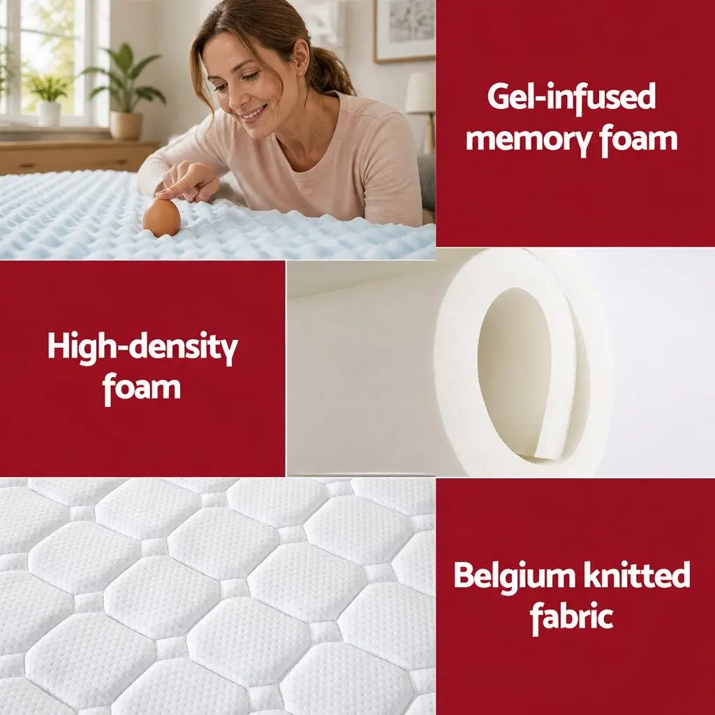 Single Mattress for Bedroom 25cm Medium-Firm Bonnell Spring Cool Gel Foam Support