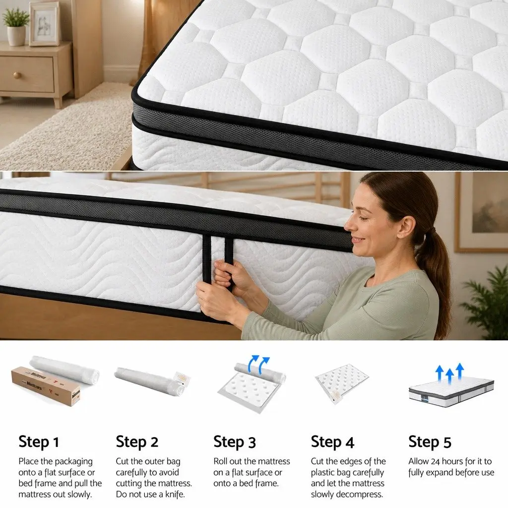 Single Mattress for Bedroom 25cm Medium-Firm Bonnell Spring Cool Gel Foam Support