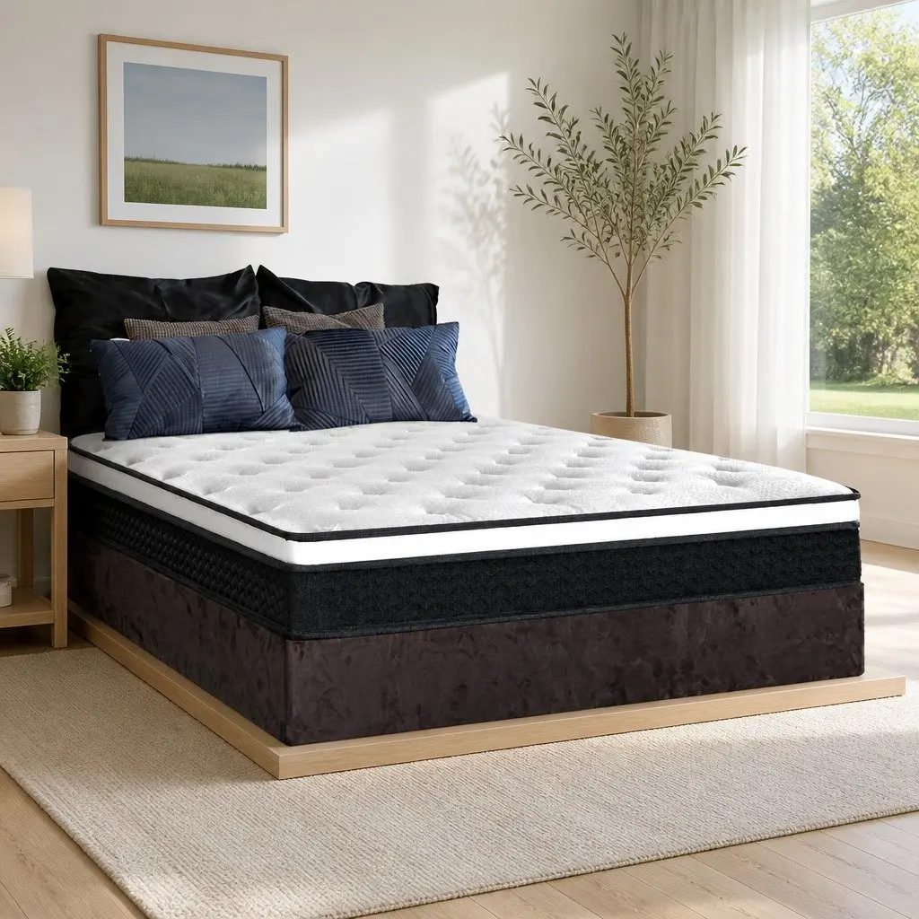 Single Mattress 21cm Euro Top Bonnell Spring Medium Firm Support Hypoallergenic