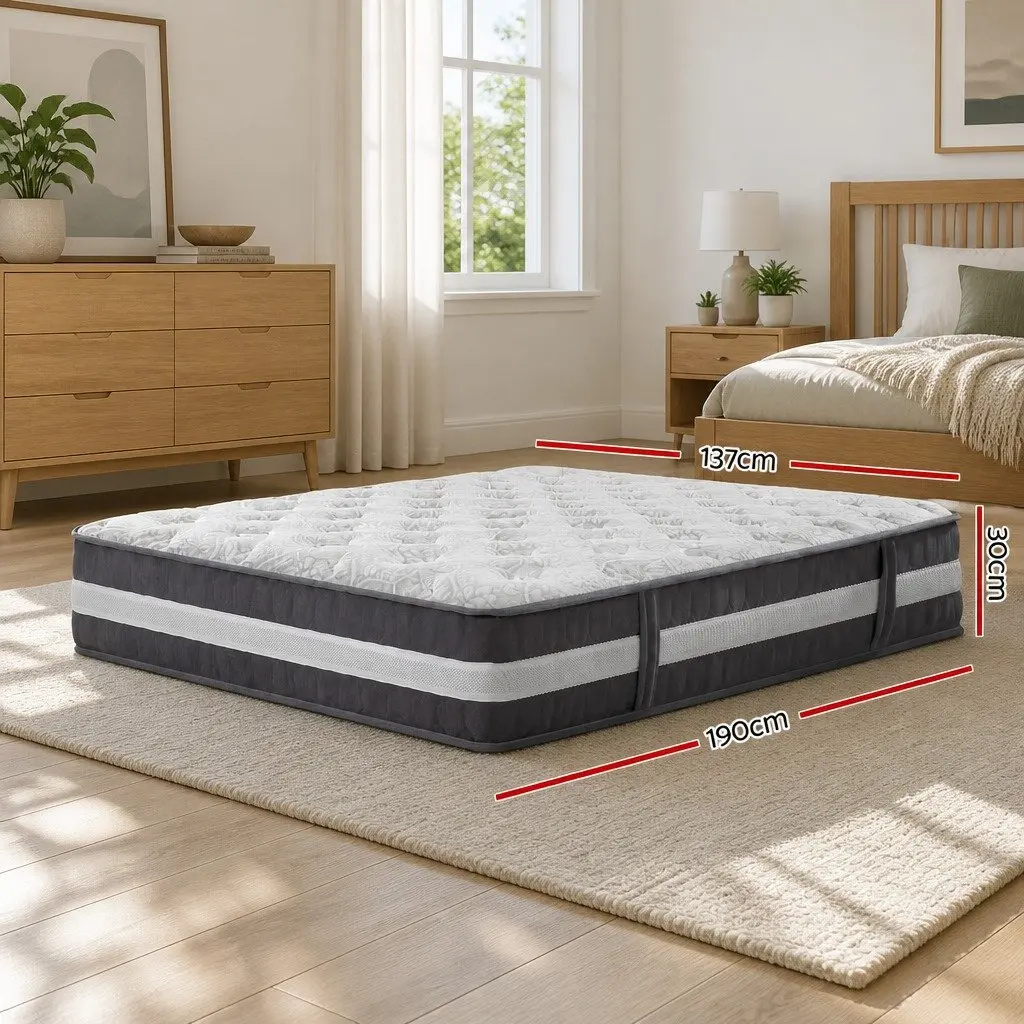 Double Mattress 30cm Pocket Spring Tight Top Medium Firmness