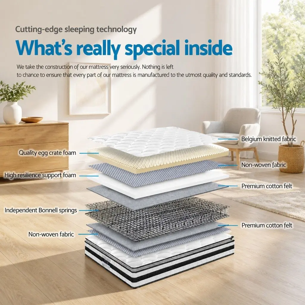 21cm Thick King Single Mattress with Bonnell Spring Core
