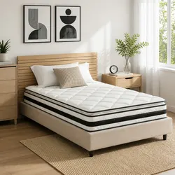 Single Mattress: 21cm Thick, Bonnell Spring, White