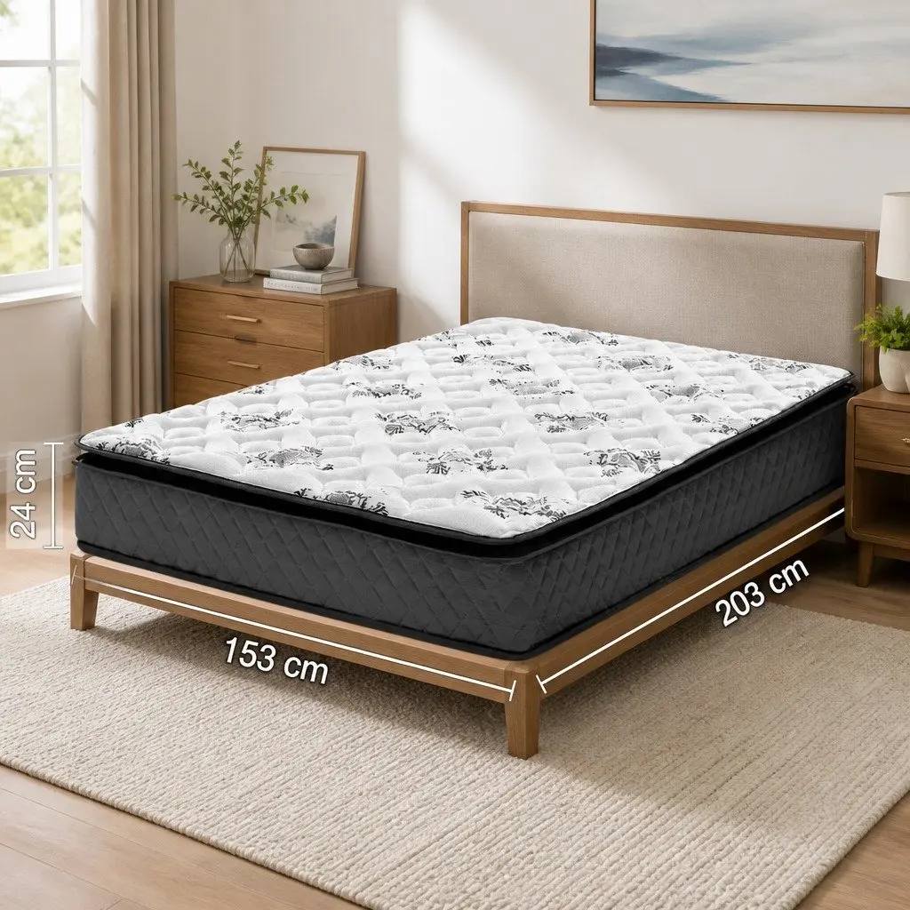 Queen Mattress 24cm Pillow Top