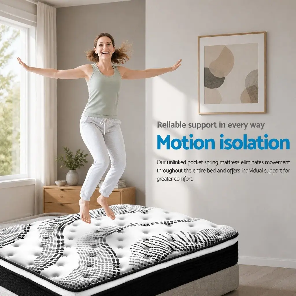 Euro Top Mattress King Single 32cm Thick Plush Medium Firmness