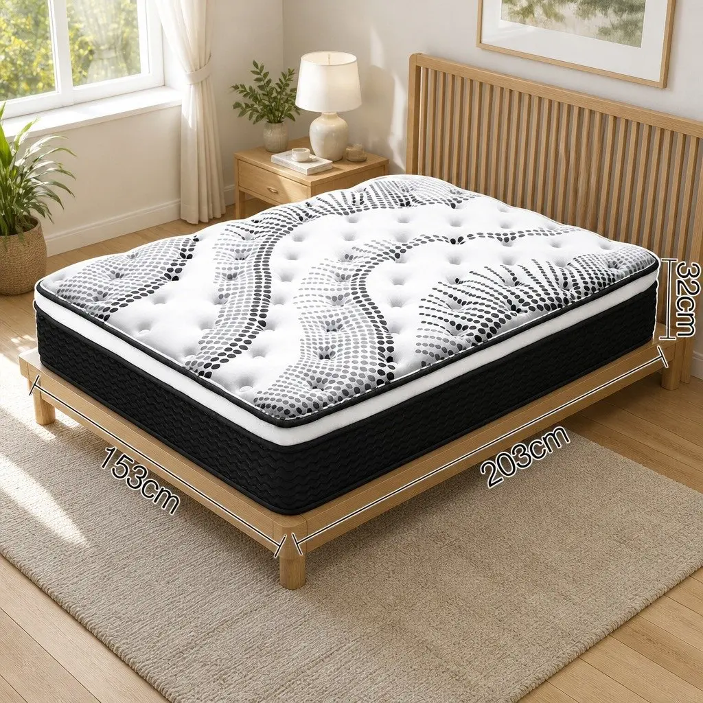 Queen Mattress Euro Top 32cm Medium Firmness