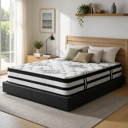 Double Mattress Euro Top Pocket Spring 34cm Thick Medium Firm Support Bed
