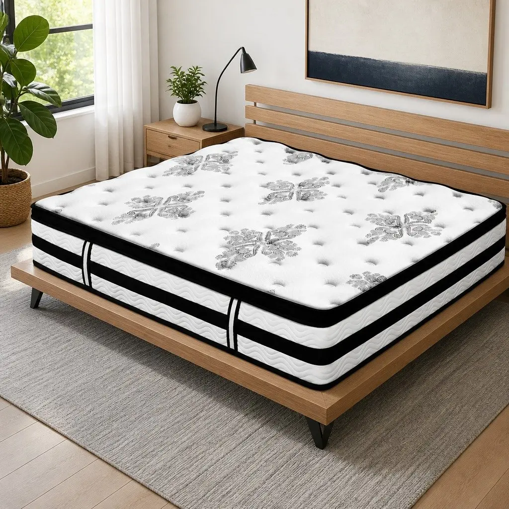 Double Mattress Euro Top Pocket Spring 34cm Thick Medium Firm Support Bed