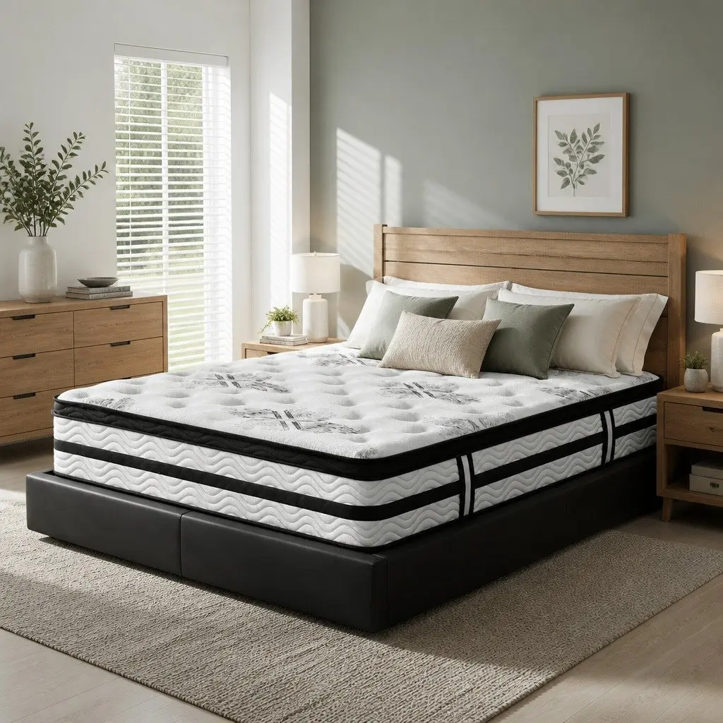 King Size Mattress 34cm Euro Top Pocket Spring Bedding Queen Bed Mattress