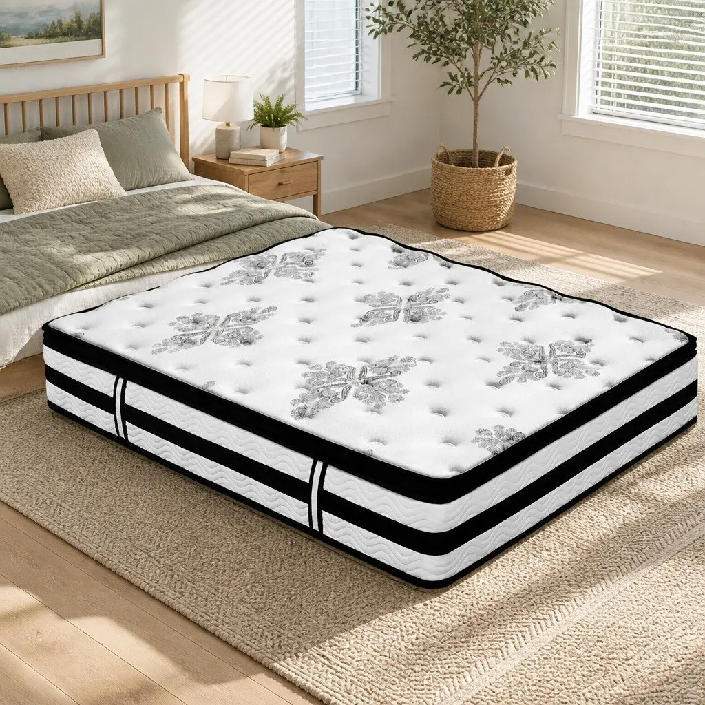 King Size Mattress 34cm Euro Top Pocket Spring Bedding Queen Bed Mattress