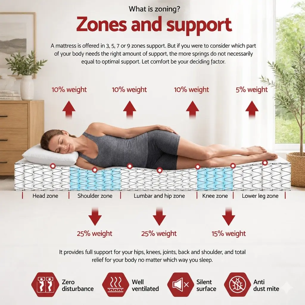 King Size Mattress 34cm Euro Top Pocket Spring Bedding Queen Bed Mattress