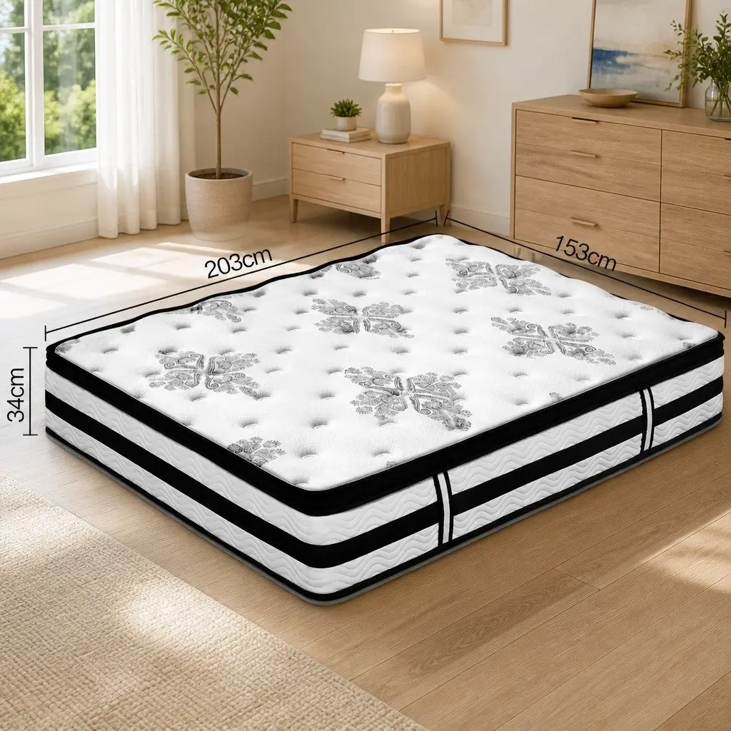 34cm Euro Top Queen Mattress with Pocket Spring System